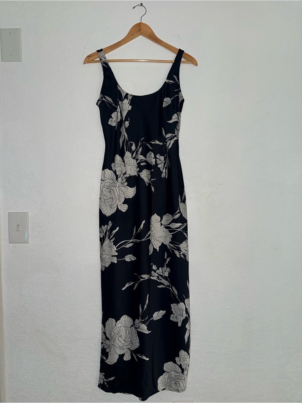 a new day Black Maxi Dress with White Floral Print